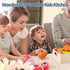 32 Sets Set Pcs Wooden Play Food for Kids Kitchen Accessories, Montessori Educational Toys Food, Pretend Play Food