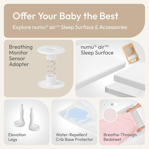 NUMU Adapter for Breathing/Motion Monitors, Between Crib Mattress and Monitor’s Sensor Pad
