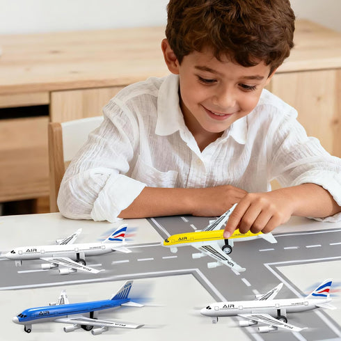 3 4 5 6 7 Airplane Toys, Metal Plane Pull Back Airplane Toys for Years Old Boys Girls, Die Cast Aircraft Plane Models