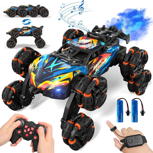 ADUSRIZ 8WD Gesture Sensing Road Stunt Car, Remote Control Cars with LED