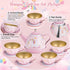 Set 49PCS Teaset 3-8 iAOVUEBY Tea Party for Little Girls, Princess Tea Time Toys Including Dessert Carrying Case, Kids