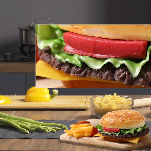 Joeabor 12 Artificial Hamburger & Artificial French Fries Realistic Fake Food for Display Faux Burger for Decoration
