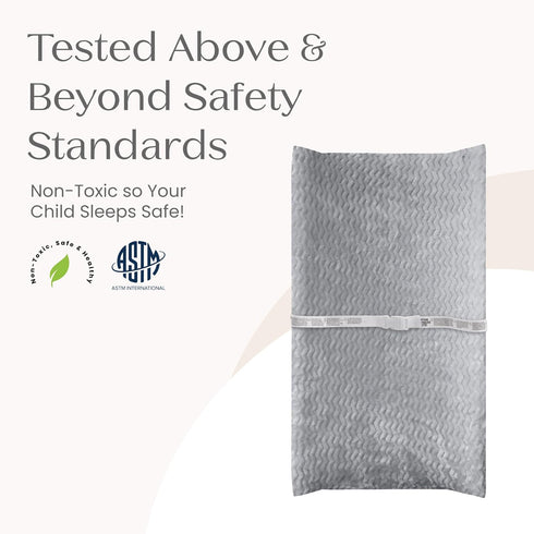 Grey Wavy Plush Changing Pad Cover by Delta Children