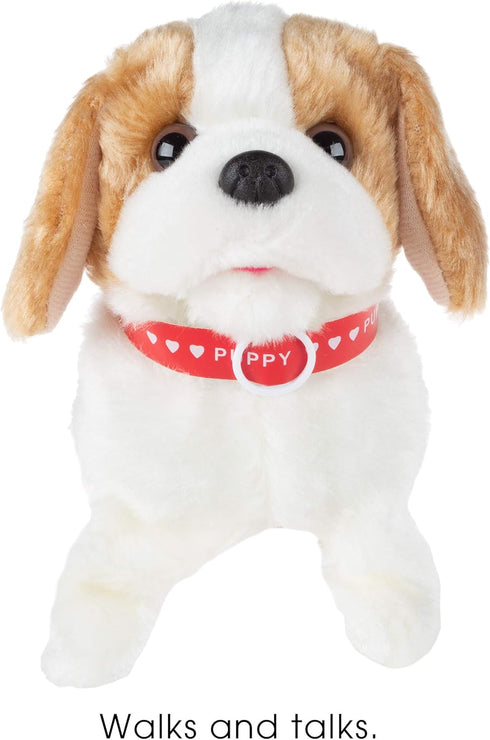 Happy Trails Interactive Plush Puppy Toy, Battery Operated Dog That Walks, Barks, and Does Back Flips