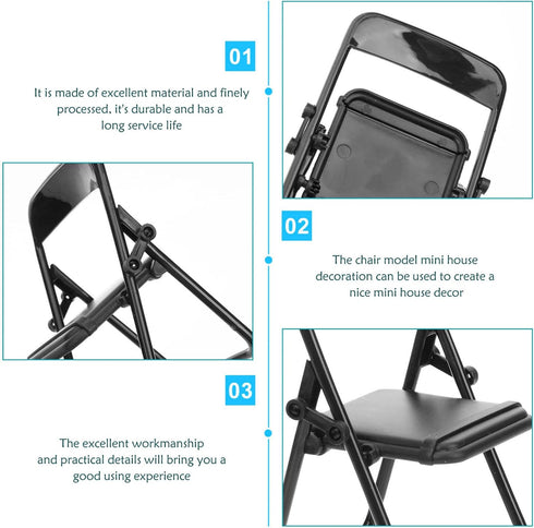 Gadpiparty 36 Pieces Mini Foldable Chairs, 1/6 Scale Plastic Dollhouse Furniture for Doll Decoration