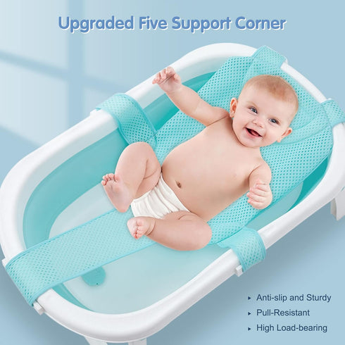 Colorlife Baby Bath Seat Support Net, Adjustable Non-Slip Five-Pointed Shower Mesh for Newborn 0-6 Months