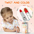 12 3-8 TinyGeeks Twistable Crayons - Non Toxic, Washable Crayons for Toddlers, Kids Ages - Easy To Hold - Perfect