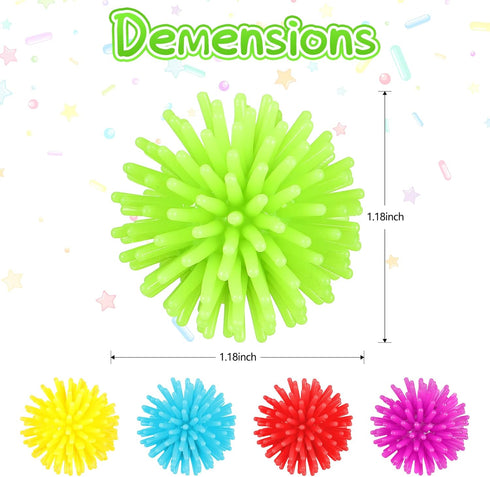 HyDren Mini Spiky Porcupine Balls Stress Toy, 25 Pack, Multi Color, 1.18 Inches, Fidget Sensory Toy for Teens and Adults