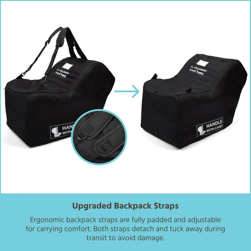 J.L. Childress Padded Infant Car Seat Bag - Travel Bag for Airplane, Fits Most Baby & Infant Car Seats, Compatible