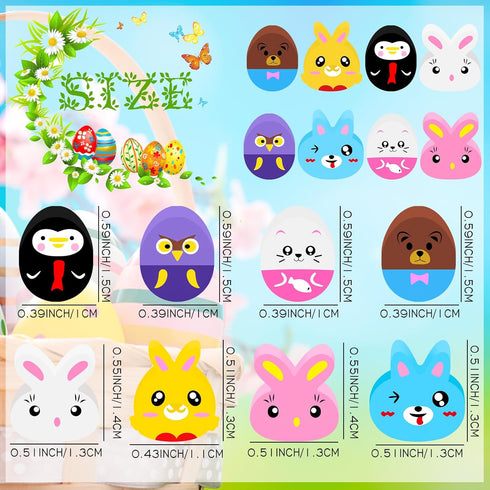 200Pcs Easter Mini Erasers, Cute Bunny Egg Mini Erasers for Kids, Party Favors, Easter Basket Stuffers