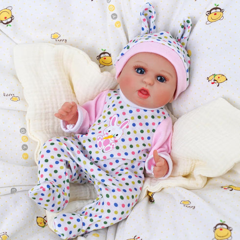 BABESIDE 7 Pcs Baby Doll Clothes for 10-12 Inch Dolls, Doll Accessories Romper Suit, Coat and Hat for Newborn Baby Dolls