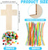 Blueweenly DIY Wood Cross Crafts for Kids Sunday School Supplies, 24 Unfinished Wood Crosses and Craft Materials