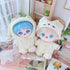 niannyyhouse 20cm Plush Doll Clothes Cat Hat Woolen Thread Onesies for 8in Doll (B)