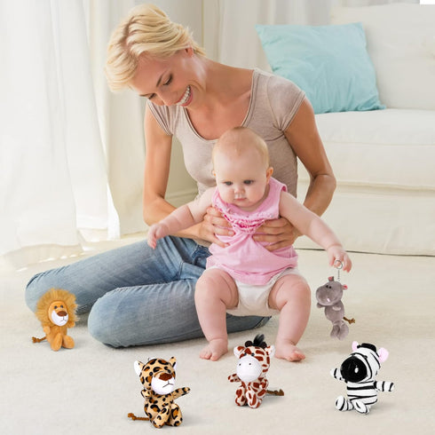 14 5.9 Inch Elcoho Pieces Safari Mini Jungle Animal Plush Toys Small Stuffed Forest Animals Plush Toys Keychain