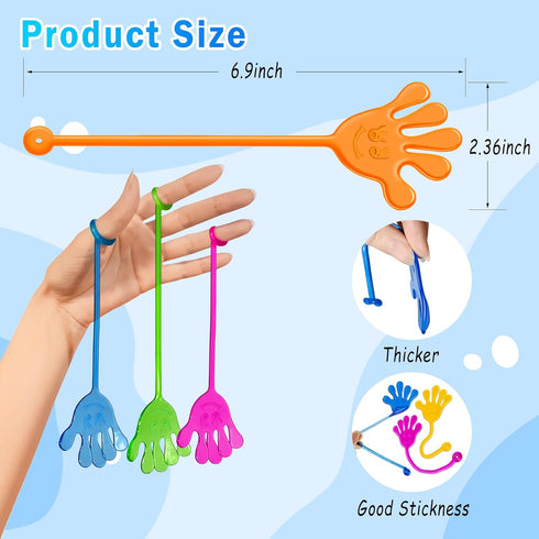 48PCS Sticky Hands Bulk Party Favors - Stretchy Fidget Toys for Kids - Goodie Bag Stuffers & Classroom Prizes