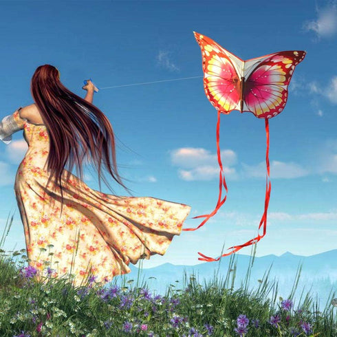 Mint's Colorful Life Butterfly Kite for Kids & Adults, Easy to Fly with 300ft String Handle