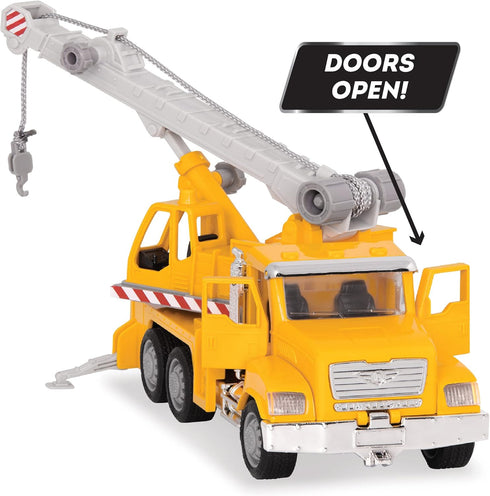 7-Inch 3+ Driven by Battat Crane Truck Toy with Lights & Sounds, Movable Parts, Construction Vehicle for Boys & Girls