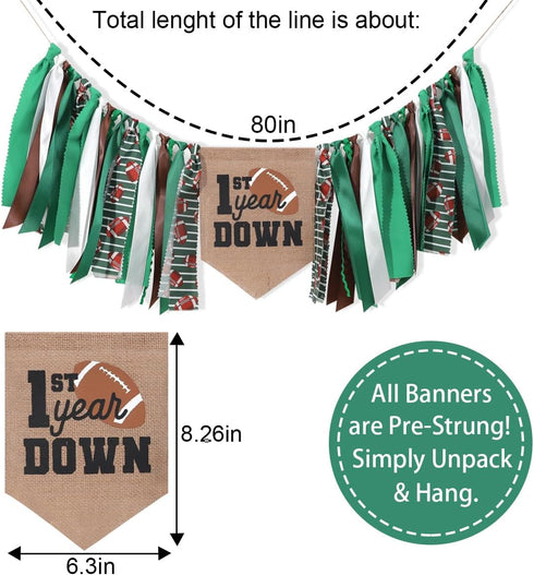 TUTOTU 1st Boy,1st Football Year Down Birthday High Chair Banner - Football First Birthday Decoration,High Chair First