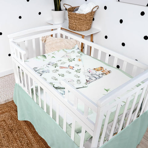 Hahafelt 3 Set Set Pcs Baby Crib Bedding Safari Animals Dinosaurs Bear Woodland Animals Jungle Crib Includes Quilt