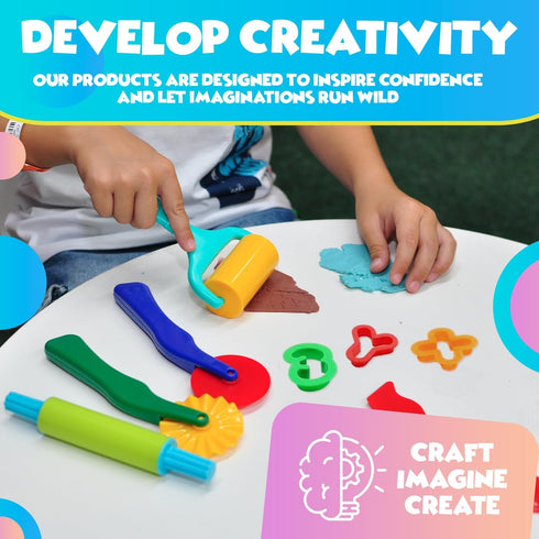 Clay and Play Dough Tools Six Piece Set, Ages 3 & Up DIMROM (47pcs)