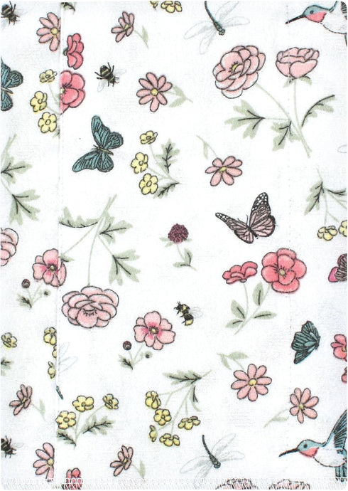 Hudson Baby Unisex Baby Cotton Flannel Burp Cloths, Hummingbird Garden, 7 Pack, One Size