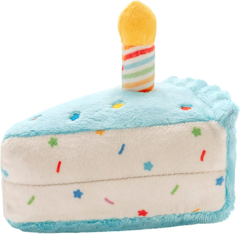 6 inches, Magic Years Musical Light Up Plush Toy, Happy Birthday Cake Slice, Multicolored