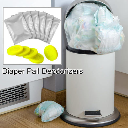 12 Pieces Diaper Pail Deodorizers, Baby Diaper Deodorizing Disc, Keep Diaper Pails Smelling Fresh, Yellow