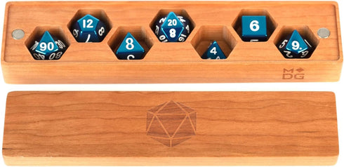 Premium Wood Dice Vault by FanRoll: Cherry, Role Playing Game Dice Accessories for Dungeons and Dragons