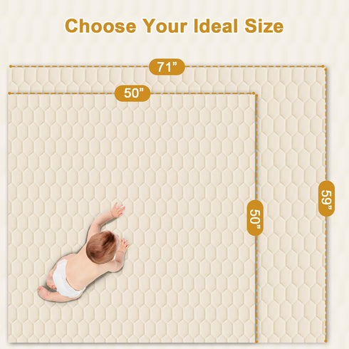 50" 50" TINYHARBO Premium Foam Baby Play Mat x with Removable Cover, Extra Thick Padding Playpen Mat, Non-Slip Floor