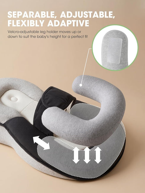 Kaatnii Tummy Time Pillow Baby Lounger Pillow Reduce Spit-Up Anti Overflow Design for Baby Comfort and Feeding Support
