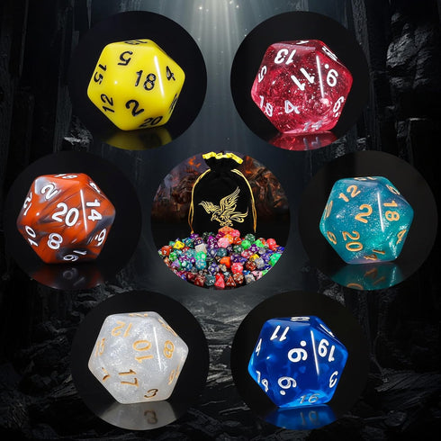 30 Sets 30 7 (210 30 D4 D6 D8 D10 D12 D20, QMay Polyhedral Dice - X Pieces) DND Dice with a D&D Dice Large Drawstring