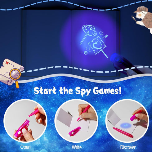 Invisible Ink Pen Spy Game for Kids, Party Favors Toys for Girls Boys, Magic Markers for Fun Outdoor Toys