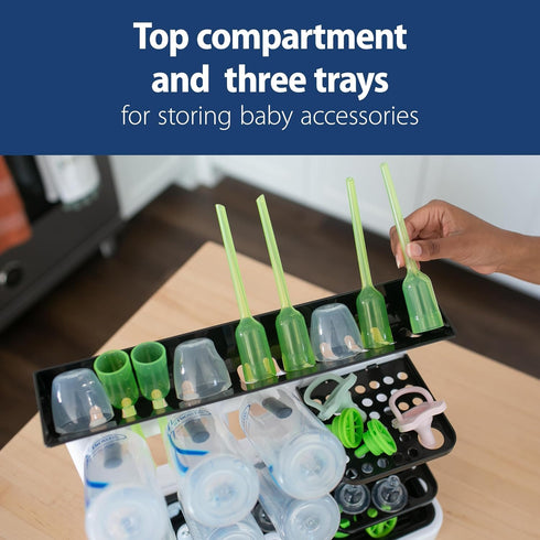 Pack Dr. Brown's Baby Bottle Drying Tower, Stand-Up Drying Rack with Baby Bottle Brush Soft Touch and Sponge Brush