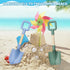 Dilabnba 16in/40cm Kids Beach Spades Sand Shovels Toy, Sturdy Wood Handle ABS Plastic Shovel for Garden Sand Beach