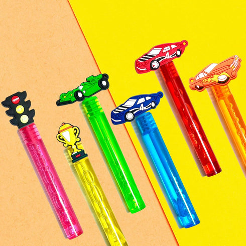 Race Car Party Favors,24Pcs Race Car Bubble Wands for Kids,Cool Bubble Wand for Race Car Birthday Party Supplies,Classroom Prizes Pinata Goodie Bag Stuffers Gifts