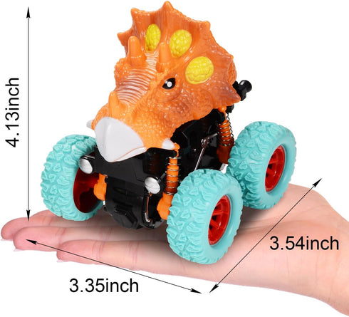 Dinosaur Toys for 2-5 Year Old Boys - Push & Pull Friction Powered Dinosaur Monster Truck Vehicles for Toddlers