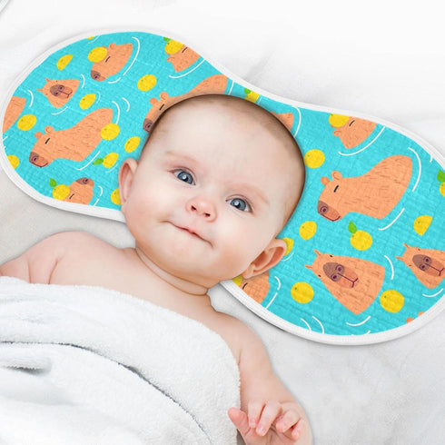 Set 1, 22 11 Inch Muslin Baby Burp Cloths of Soft Cute Capybara Absorbent Muslin Washcloths, Bibs, Face Towel