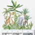 Runtoo Tropical Jungle Animal Wall Decals, Giraffe Elephant Plants Wall Stickers for Kids Room Bedroom Wall Decor