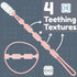 4 Silicone Pacifier Clip with Teething Textures, One-Piece Patented Design, Dishwasher Safe, Secure Plastic Clip, Fits