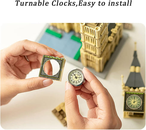 Big Ben Model Building Blocks: Simulation Clocks and Lights, Famous London Landmarks Toy Set (815pcs)