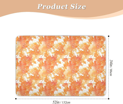 siphylline 52" 34" Orange Tie Dye Flowers Extra Large Resuable Changing Pad Covers Soft Absorbent Pee Pads for Bed