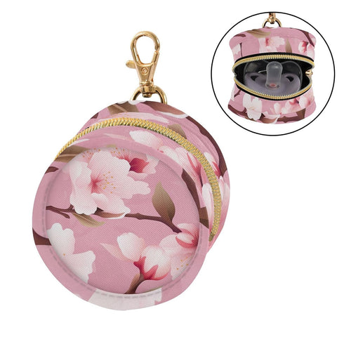 YETTASBIN Cherry Blossoms Portable Pacifier Holder Case with Metal Hook Buckle & Zipper for Diaper Bag and Stroller