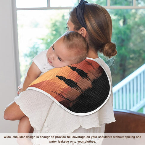 Bulletgxll Set 4, Western Cowboy Unisex Baby Burp Cloths of Soft Absorbent Organic Cotton Muslin Burping Cloths