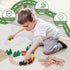 Set, 39Pcs Set Wooden Train Track Toddler Railway Bridge Toy Train with Magnetic Trains, Birthday Gift Ideas for Kids