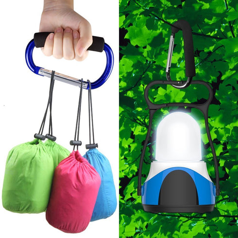 Large Stroller Hooks for Mommy, 2 pcs Carabiner Organizer for Hanging Purses, Diaper Bag, Shopping Bags (Blue+Purple)