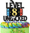 Level 8 Unlocked Game Birthday Cake Topper - Video Game Boy's 8th Birthday Party Supplies - Game On Decoration