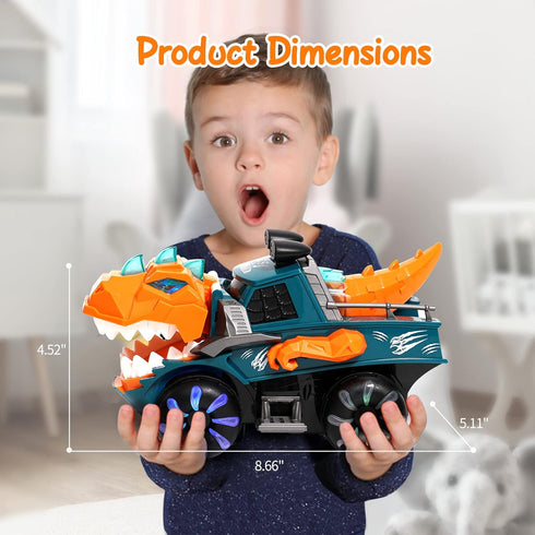 KidsMind 1-3,Battery 2 3 4 Dinosaur Monster Truck for Baby Boy Music and Light Up Toy for Toddlers Powered Dino Trucks