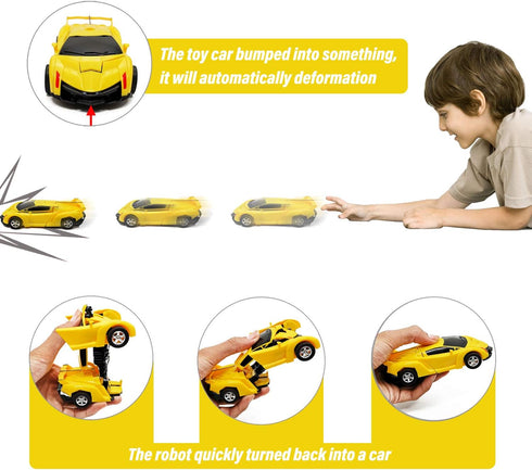 Present for 3-6 Year Old Boys | Transforming Cars Toys for 3-8 Year Old Boys | Friction Powered Truck Toys for Kids