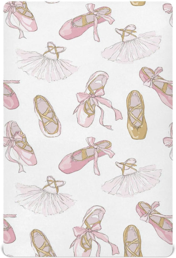 Baby Crib Sheet Ballet Shoes Ballerina Crib Mattress for Boys and Girls