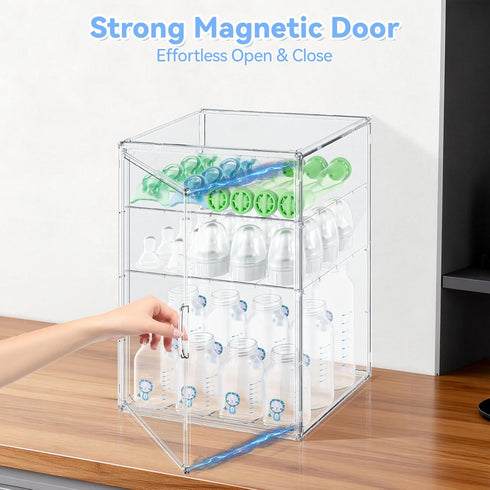 Countertop, Baby Bottle Storage Organizer for Large Clear Bottle Organizer, Baby Bottle Storage Organizer for Bottles